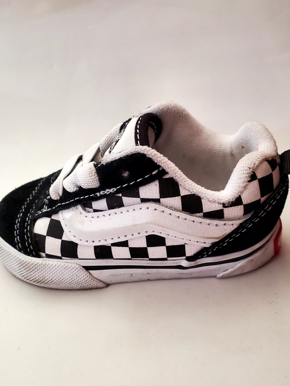 Vans Off The Wall Kids Sz 5 Toddler US Checkerboard Laceup Sneaker Blk/Wht
